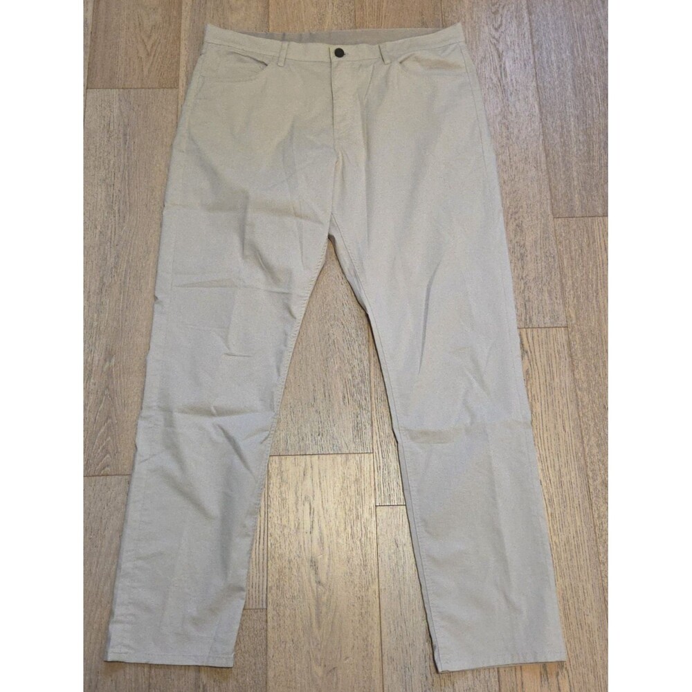 Faherty Reserve Movement Pants Men's 36x32 Beige Organic Cotton Stretch Casual